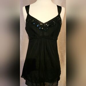 Express Black Beaded Women's Blouse